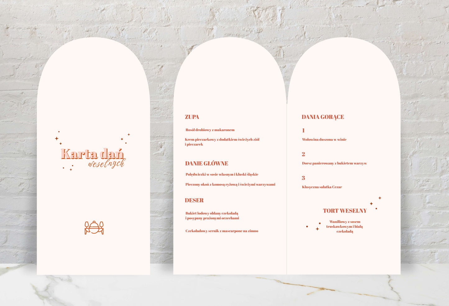 Menu składane - Peachy Chic