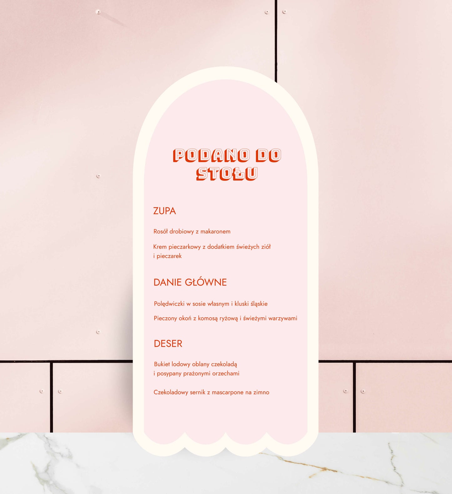 Menu jednokartkowe dwustronne - Vanilla Crumble