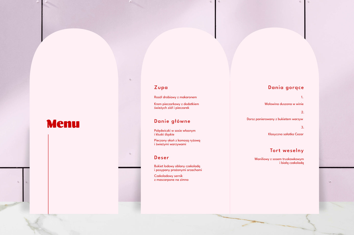 Menu składane - Linea Rose