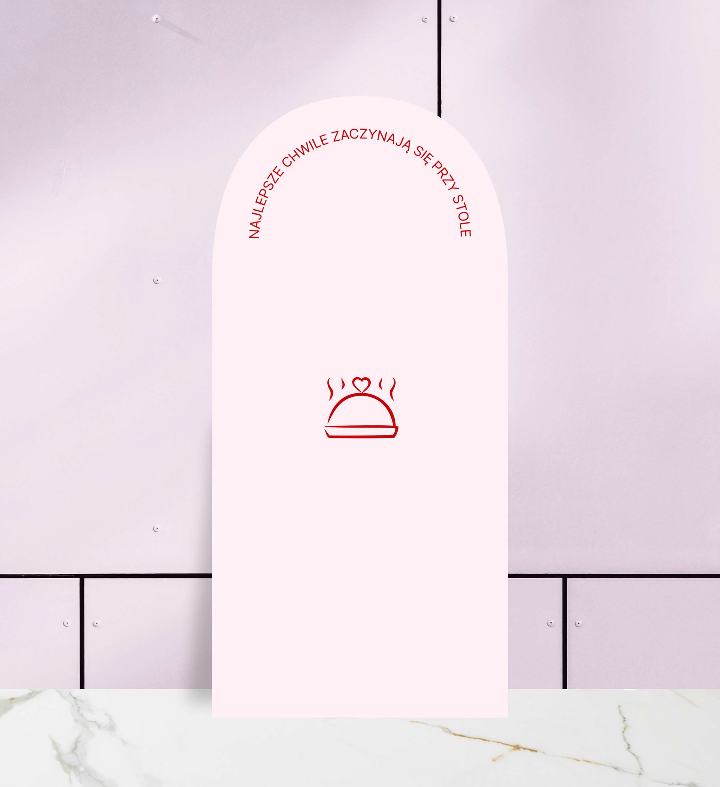 Menu jednokartkowe ślubne, pastelowy róż, owalne, papier premium