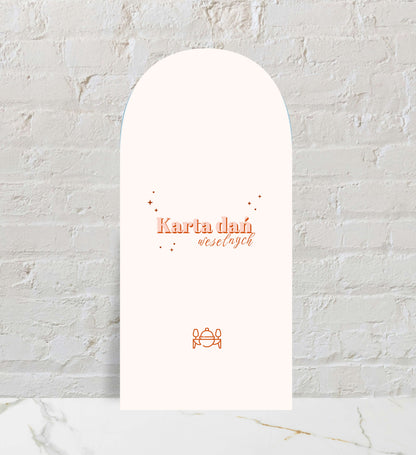 Menu składane - Peachy Chic