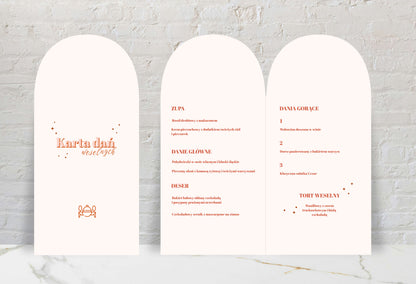 Menu składane - Peachy Chic