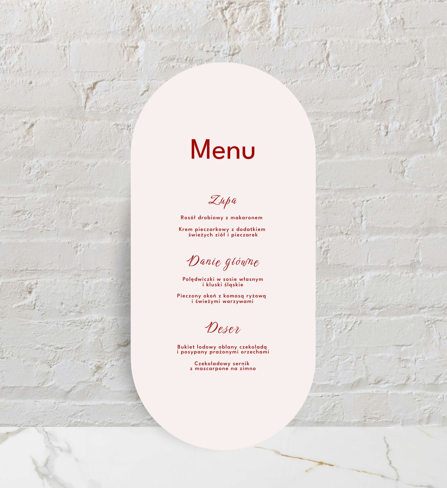 Menu jednokartkowe dwustronne - Palm Dreams