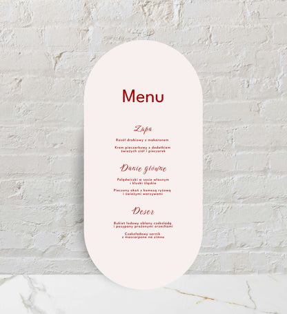 Menu jednokartkowe dwustronne - Palm Dreams