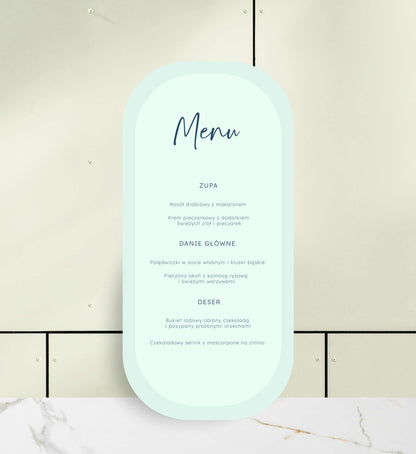Menu jednokartkowe dwustronne - Morning Dew