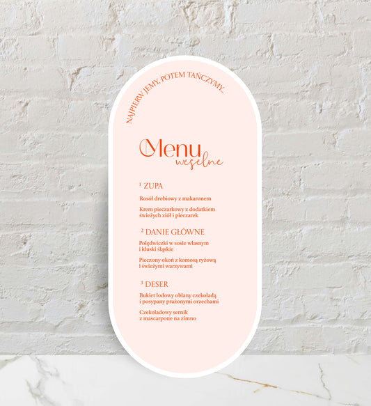 Menu jednokartkowe - Seashell