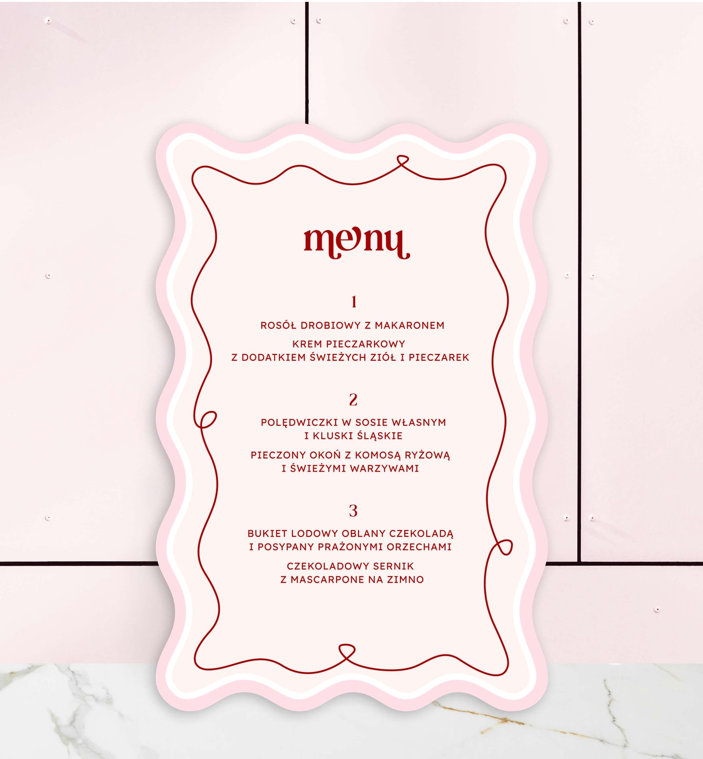 Menu jednokartkowe - Love Spark