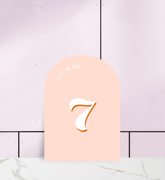 Numery na stół ślubny, owalne, pastelowe, papier premium