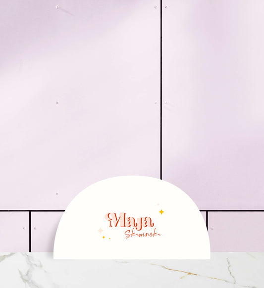 Winietki ślubne, oryginalne, artystyczne, owalne kształty na papierze premium