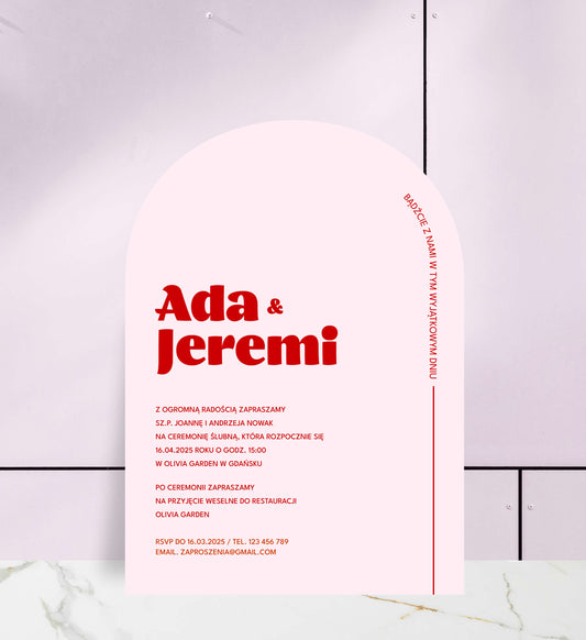 Zaproszenia ślubne, nowoczesne, kolorowe, walne, papier premium