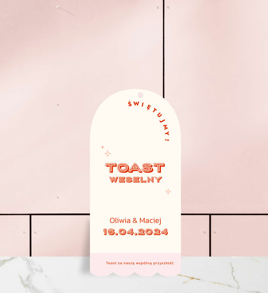 Zawieszki weselne na alkohol dwuwarstwowe, radosne kolory i nowoczesny design, papier premium