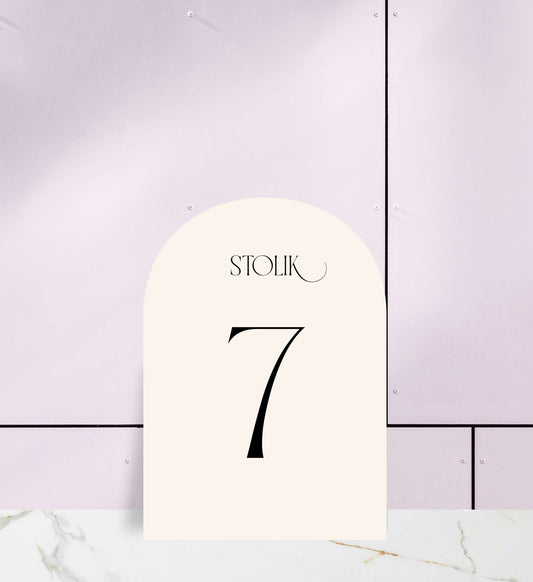 numery na stolik ślubny, papier premium, eleganckie, białe