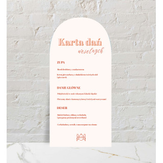 Menu jednokartkowe dwustronne - Peachy Chic