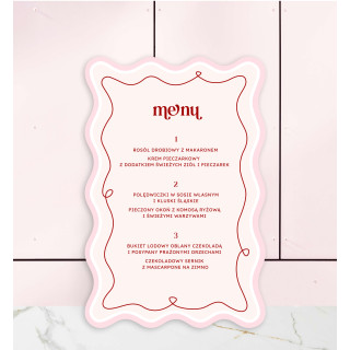 Menu jednokartkowe - Love Spark